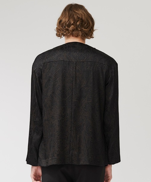 STUDIOUS（ステュディオス）の「【STUDIOUS】ジャカードガーディガンジャケット（ノーカラージャケット・メンズ・ブラック・2/3）」の13枚目の写真