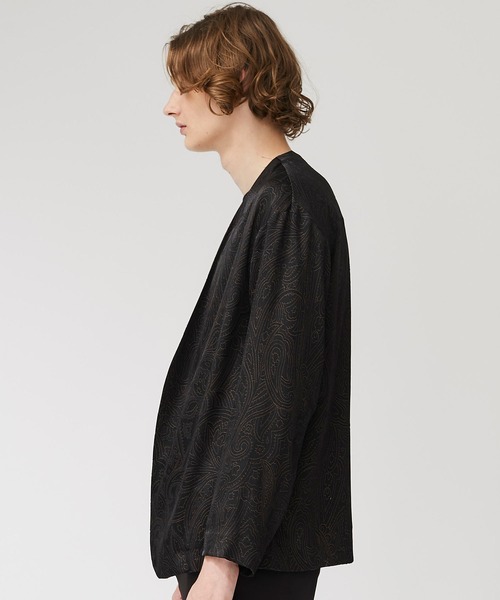 STUDIOUS（ステュディオス）の「【STUDIOUS】ジャカードガーディガンジャケット（ノーカラージャケット・メンズ・ブラック・2/3）」の20枚目の写真