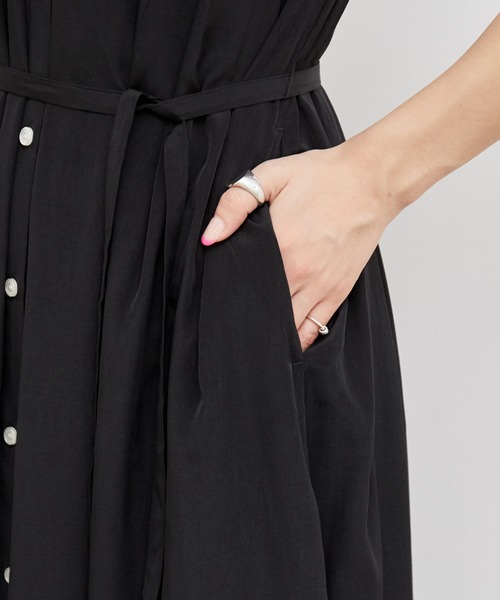 ADAM ET ROPE'（アダムエロペ）の「ギャザーフレアワンピース（ワンピース・レディース・ブラック/グリーン/ベージュ・FREE）」の8枚目の写真