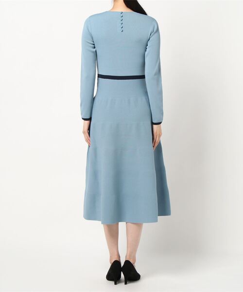 ランバンオンブルーフィットアンドフレアニットワンピース 