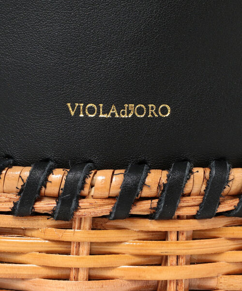VIOLAd'ORO(ヴィオラドーロ)の「VIOLAd’ORO / レザーラタン バケツバッグ(かごバッグ・レディース・ブラック・ONE SIZE)」の13枚目の写真