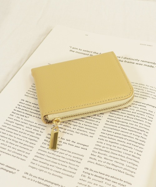 emesuelee(エメスーリー)の「本革 L字ファスナー コンパクト ウォレット(財布・レディース・ブラック/ベージュ/シルバー/オレンジ/ブルー/イエロー/グリーン/ライトブルー/ゴールド/パープル/ミント/オレンジ系/ピンク・フリー)」の9枚目の写真