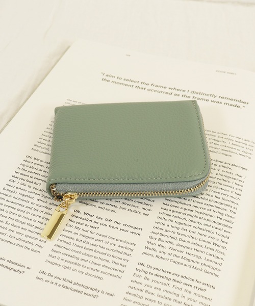 emesuelee(エメスーリー)の「本革 L字ファスナー コンパクト ウォレット(財布・レディース・ブラック/ベージュ/シルバー/オレンジ/ブルー/イエロー/グリーン/ライトブルー/ゴールド/パープル/ミント/オレンジ系/ピンク・フリー)」の4枚目の写真