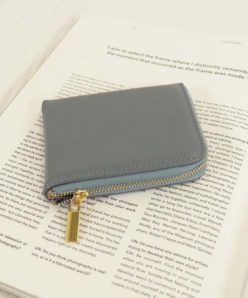 emesuelee(エメスーリー)の「本革 L字ファスナー コンパクト ウォレット(財布・レディース・ブラック/ベージュ/シルバー/オレンジ/ブルー/イエロー/グリーン/ライトブルー/ゴールド/パープル/ミント/オレンジ系/ピンク・フリー)」の6枚目の写真