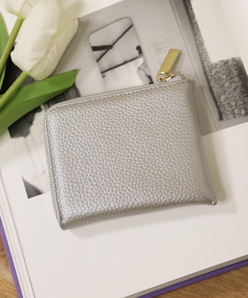 emesuelee(エメスーリー)の「本革 L字ファスナー コンパクト ウォレット(財布・レディース・ブラック/ベージュ/シルバー/オレンジ/ブルー/イエロー/グリーン/ライトブルー/ゴールド/パープル/ミント/オレンジ系/ピンク・フリー)」の15枚目の写真