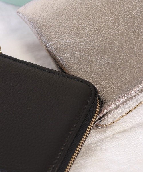 emesuelee(エメスーリー)の「本革 L字ファスナー コンパクト ウォレット(財布・レディース・ブラック/ベージュ/シルバー/オレンジ/ブルー/イエロー/グリーン/ライトブルー/ゴールド/パープル/ミント/オレンジ系/ピンク・フリー)」の16枚目の写真