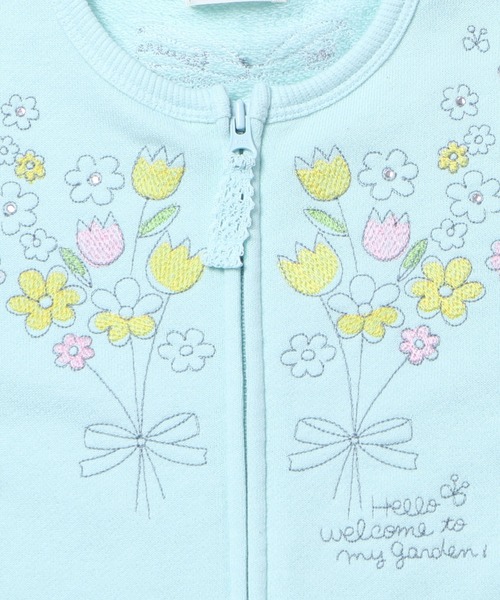 KP（ケーピー）の「裏毛ジップカーディガン(100-130cm)（カーディガン/ボレロ・キッズ・ピンク/ミント/杢グレー・110cm/100cm/120cm/130cm）」の4枚目の写真