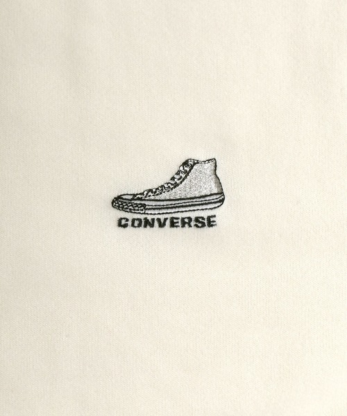 CONVERSE（コンバース）の「CONVERSE/コンバース リンガー ワンポイント刺繍 ロゴスウェットトレーナー（スウェット・レディース・ブラック/パープル/オフホワイト/ブルー/ブラック系その他/グレー系その他/ベージュ系その他・M/L/LL）」の12枚目の写真