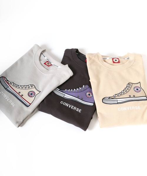 CONVERSE（コンバース）の「CONVERSE/コンバース リンガー ワンポイント刺繍 ロゴスウェットトレーナー（スウェット・レディース・ブラック/パープル/オフホワイト/ブルー/ブラック系その他/グレー系その他/ベージュ系その他・M/L/LL）」の21枚目の写真