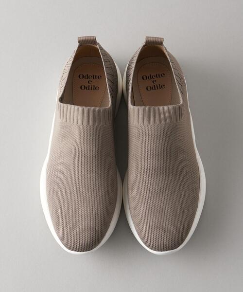 ODETTE E ODILE（オデットエオディール）の「【WEB限定】O ニット スニーカー55●↑（スニーカー・レディース・モカ/ブラック/ライトグレー・23cm/24.5cm/24cm/23.5cm/22.5cm/25cm）」の4枚目の写真