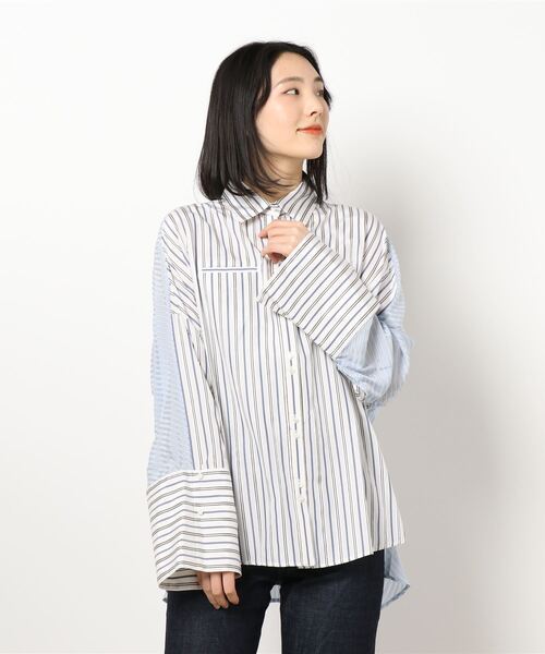 RITO（リト）の「【RIT/リト】 カスタマイズロングシャツ（シャツ/ブラウス・レディース・ブルー・FREE）」の3枚目の写真