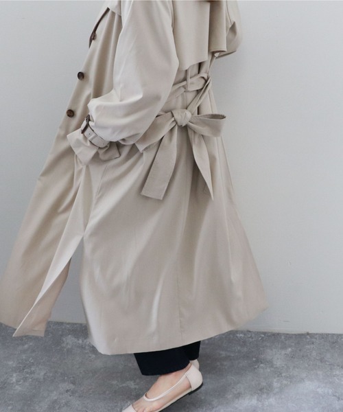 archives（アルシーヴ）の「ロングトレンチコート（トレンチコート・レディース・ベージュ/ブラウン/グレイッシュベージュ・MEDIUM）」の2枚目の写真