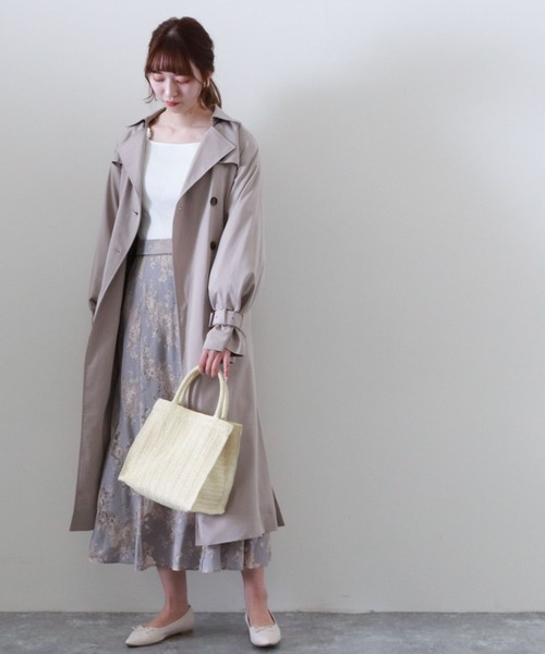 archives（アルシーヴ）の「ロングトレンチコート（トレンチコート・レディース・ベージュ/ブラウン/グレイッシュベージュ・MEDIUM）」の3枚目の写真