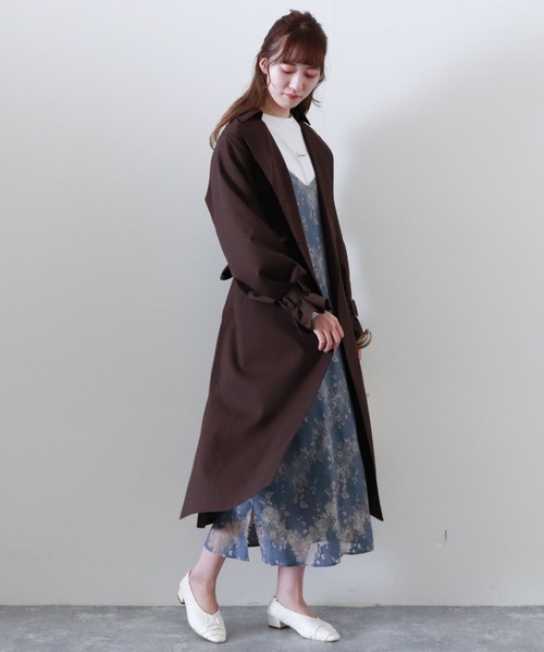 archives（アルシーヴ）の「ロングトレンチコート（トレンチコート・レディース・ベージュ/ブラウン/グレイッシュベージュ・MEDIUM）」の11枚目の写真