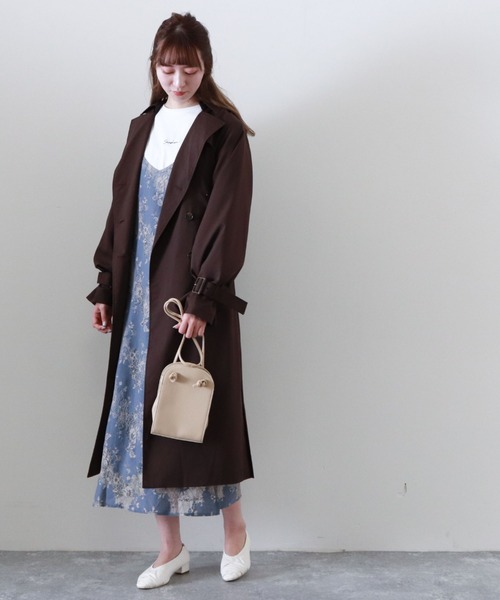 archives（アルシーヴ）の「ロングトレンチコート（トレンチコート・レディース・ベージュ/ブラウン/グレイッシュベージュ・MEDIUM）」の12枚目の写真