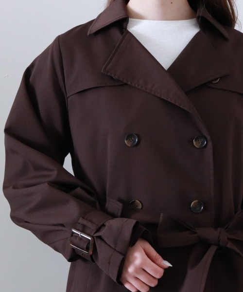 archives（アルシーヴ）の「ロングトレンチコート（トレンチコート・レディース・ベージュ/ブラウン/グレイッシュベージュ・MEDIUM）」の16枚目の写真