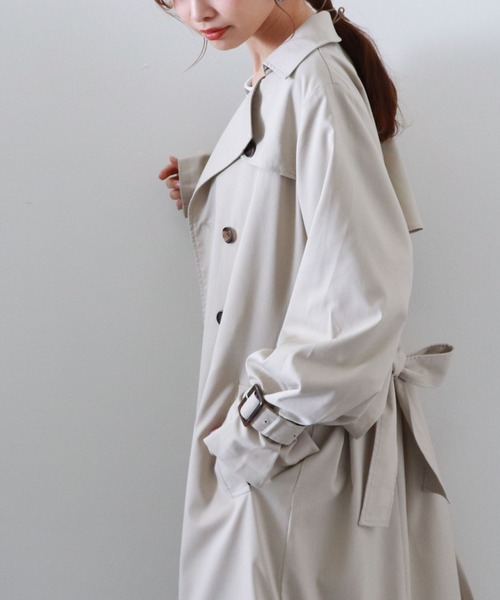 archives（アルシーヴ）の「ロングトレンチコート（トレンチコート・レディース・ベージュ/ブラウン/グレイッシュベージュ・MEDIUM）」の7枚目の写真