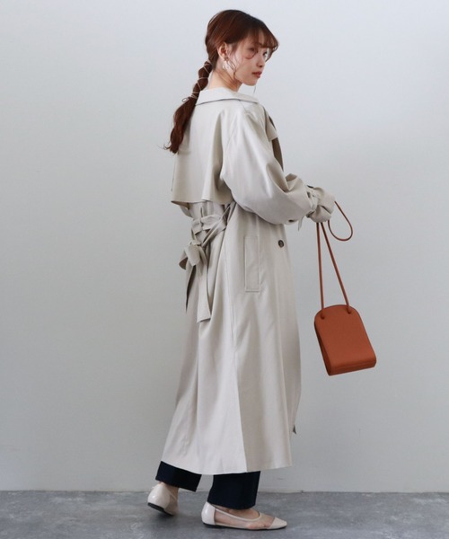 archives（アルシーヴ）の「ロングトレンチコート（トレンチコート・レディース・ベージュ/ブラウン/グレイッシュベージュ・MEDIUM）」の6枚目の写真