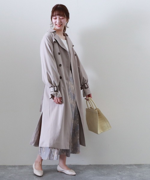 archives（アルシーヴ）の「ロングトレンチコート（トレンチコート・レディース・ベージュ/ブラウン/グレイッシュベージュ・MEDIUM）」の8枚目の写真