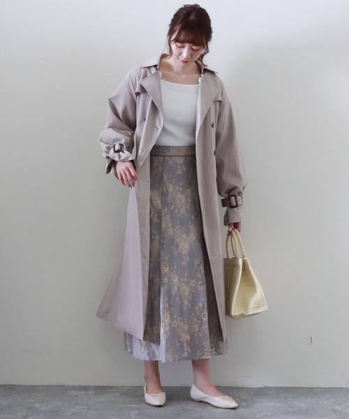 archives（アルシーヴ）の「ロングトレンチコート（トレンチコート・レディース・ベージュ/ブラウン/グレイッシュベージュ・MEDIUM）」の9枚目の写真