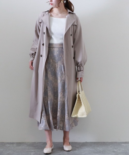 archives（アルシーヴ）の「ロングトレンチコート（トレンチコート・レディース・ベージュ/ブラウン/グレイッシュベージュ・MEDIUM）」の10枚目の写真