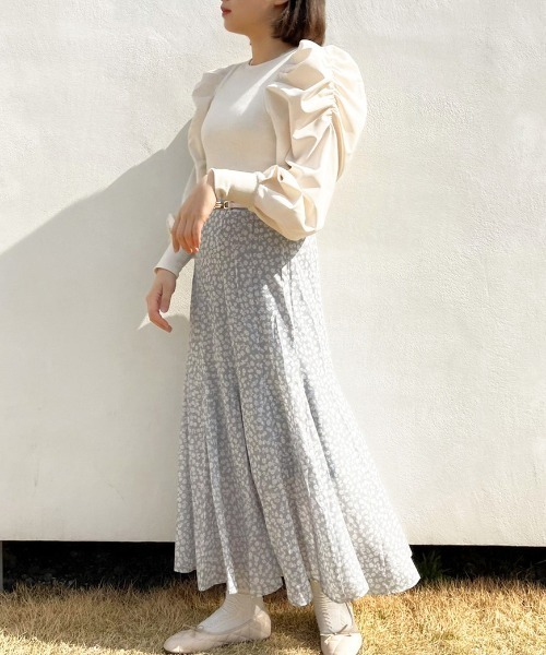 apres jour（アプレジュール）の「花柄マーメイドスカート【ZOZOTOWN限定アイテム】（スカート・レディース・ミント/サックスブルー/ラベンダー/アイボリー/ブラック/モカ・X-LARGE/フリー）」の5枚目の写真