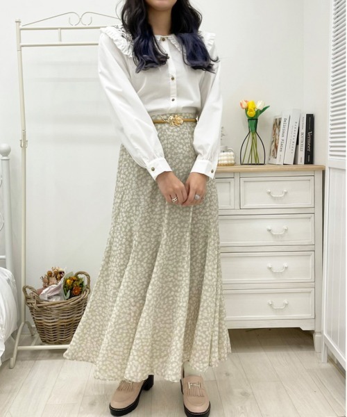 apres jour（アプレジュール）の「花柄マーメイドスカート【ZOZOTOWN限定アイテム】（スカート・レディース・ミント/サックスブルー/ラベンダー/アイボリー/ブラック/モカ・X-LARGE/フリー）」の4枚目の写真