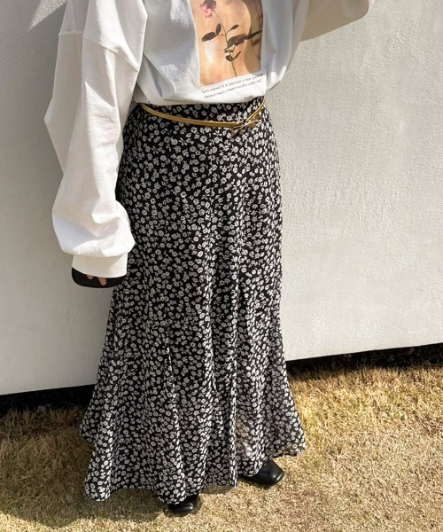 apres jour（アプレジュール）の「花柄マーメイドスカート【ZOZOTOWN限定アイテム】（スカート・レディース・ミント/サックスブルー/ラベンダー/アイボリー/ブラック/モカ・X-LARGE/フリー）」の21枚目の写真