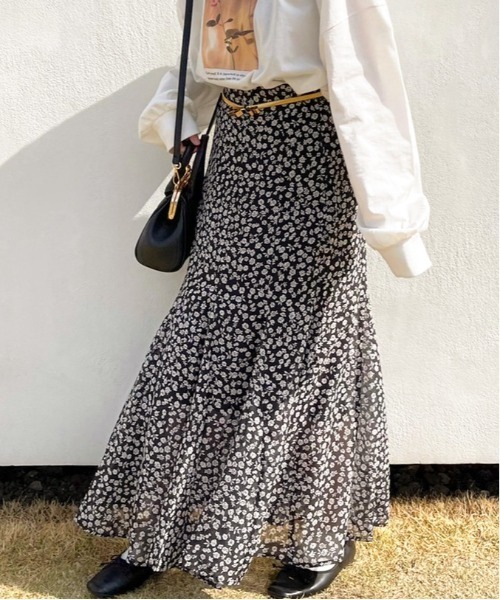 apres jour（アプレジュール）の「花柄マーメイドスカート【ZOZOTOWN限定アイテム】（スカート・レディース・ミント/サックスブルー/ラベンダー/アイボリー/ブラック/モカ・X-LARGE/フリー）」の22枚目の写真