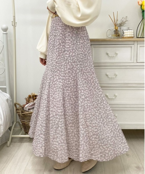 apres jour（アプレジュール）の「花柄マーメイドスカート【ZOZOTOWN限定アイテム】（スカート・レディース・ミント/サックスブルー/ラベンダー/アイボリー/ブラック/モカ・X-LARGE/フリー）」の8枚目の写真