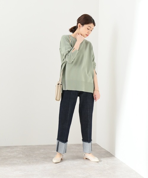 SLOBE IENA（スローブイエナ）の「総針クルーネックプルオーバー【手洗い可能】◆（ニット/セーター・レディース・アイボリー/ベージュ/グリーン/ブラウン・FREE）」の18枚目の写真