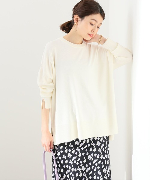 SLOBE IENA（スローブイエナ）の「総針クルーネックプルオーバー【手洗い可能】◆（ニット/セーター・レディース・アイボリー/ベージュ/グリーン/ブラウン・FREE）」の8枚目の写真