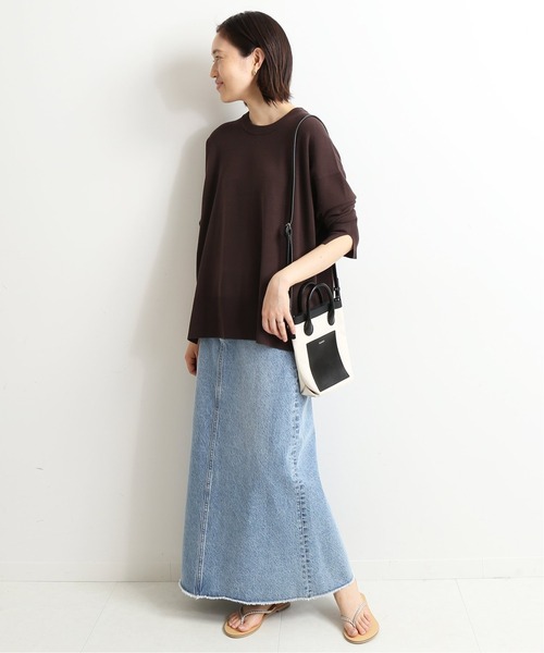 SLOBE IENA（スローブイエナ）の「総針クルーネックプルオーバー【手洗い可能】◆（ニット/セーター・レディース・アイボリー/ベージュ/グリーン/ブラウン・FREE）」の15枚目の写真