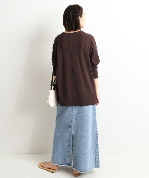 SLOBE IENA（スローブイエナ）の「総針クルーネックプルオーバー【手洗い可能】◆（ニット/セーター・レディース・アイボリー/ベージュ/グリーン/ブラウン・FREE）」の21枚目の写真