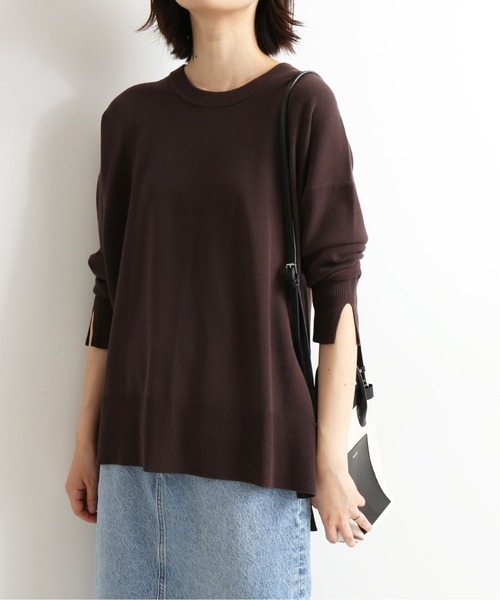 SLOBE IENA（スローブイエナ）の「総針クルーネックプルオーバー【手洗い可能】◆（ニット/セーター・レディース・アイボリー/ベージュ/グリーン/ブラウン・FREE）」の10枚目の写真