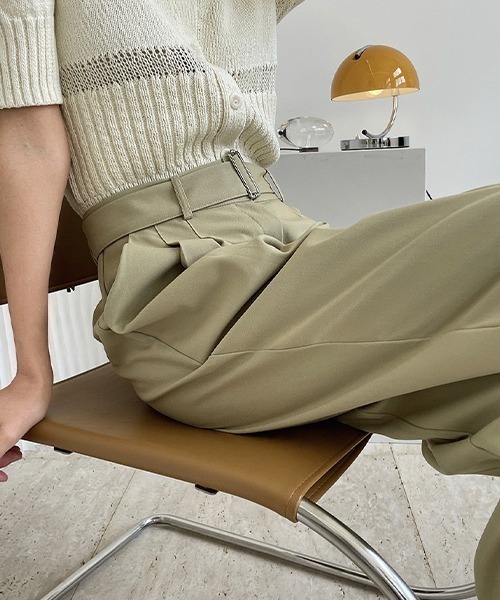 chuclla（チュクラ）の「【chuclla】【2021/SS】Buckle belt 2tuck slacks chw1488（スラックス・レディース・グリーン・L/S/M）」の9枚目の写真