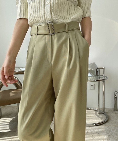 chuclla（チュクラ）の「【chuclla】【2021/SS】Buckle belt 2tuck slacks chw1488（スラックス・レディース・グリーン・L/S/M）」の12枚目の写真
