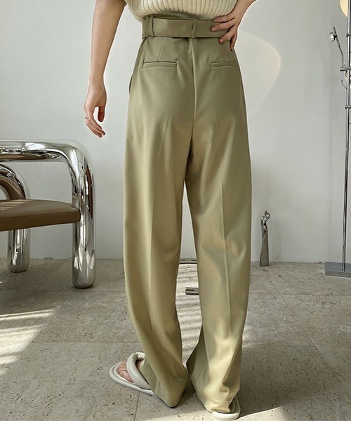 chuclla（チュクラ）の「【chuclla】【2021/SS】Buckle belt 2tuck slacks chw1488（スラックス・レディース・グリーン・L/S/M）」の14枚目の写真