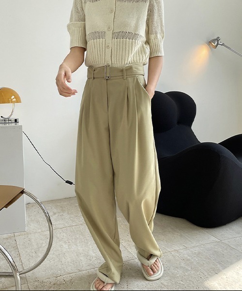 chuclla（チュクラ）の「【chuclla】【2021/SS】Buckle belt 2tuck slacks chw1488（スラックス・レディース・グリーン・L/S/M）」の15枚目の写真