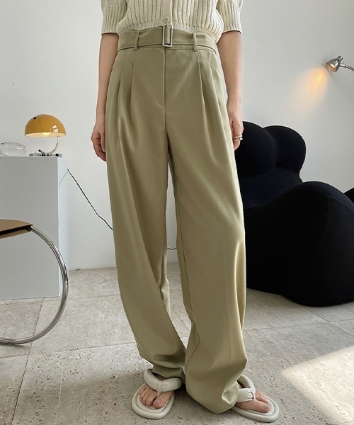 chuclla（チュクラ）の「【chuclla】【2021/SS】Buckle belt 2tuck slacks chw1488（スラックス・レディース・グリーン・L/S/M）」の16枚目の写真