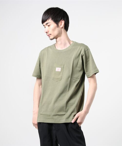BIG MIKE(ビッグマイク)の「BIG MIKE SUNGLASSES POCKET TEE (中央) (ビッグマイク ポケットT)(5colors)(102028501)(Tシャツ/カットソー・メンズ・ホワイト/ブラック/ネイビー/オリーブ/キャメル・M/L/XL)」の10枚目の写真