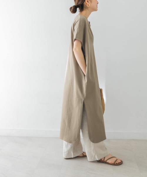URBAN RESEARCH（アーバンリサーチ）の「裏毛カフタンワンピース（ワンピース・レディース・ライトベージュ/カーキ・FREE）」の5枚目の写真