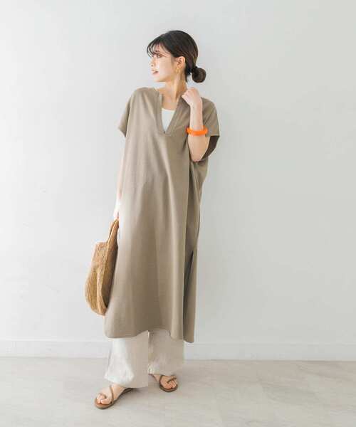 URBAN RESEARCH（アーバンリサーチ）の「裏毛カフタンワンピース（ワンピース・レディース・ライトベージュ/カーキ・FREE）」の9枚目の写真