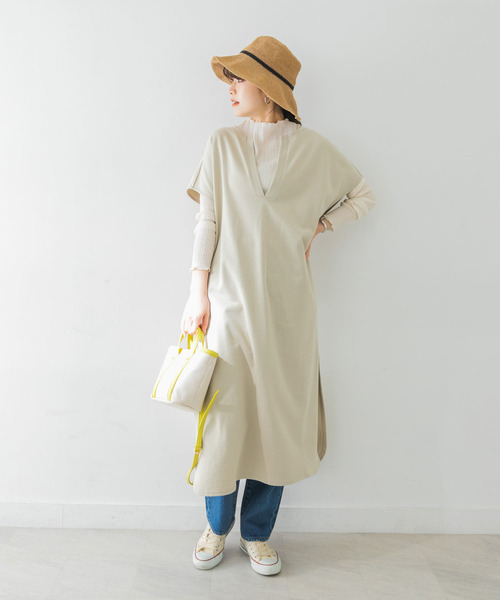 URBAN RESEARCH（アーバンリサーチ）の「裏毛カフタンワンピース（ワンピース・レディース・ライトベージュ/カーキ・FREE）」の17枚目の写真