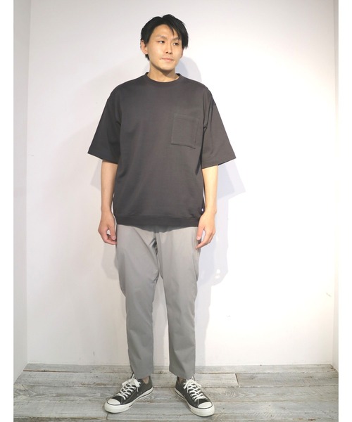 Grand PARK(グランドパーク)の「ユニセックス対応ミニ裏毛半袖スウェット(スウェット・メンズ・サックスブルー/ベージュ/オフホワイト/チャコールグレー・MEDIUM/LARGE)」の20枚目の写真