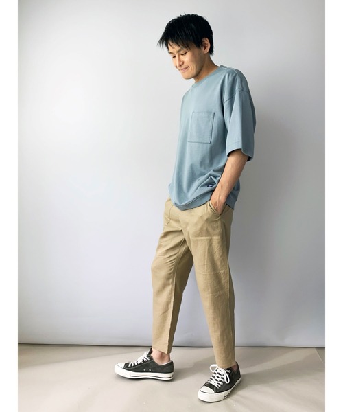 Grand PARK(グランドパーク)の「ユニセックス対応ミニ裏毛半袖スウェット(スウェット・メンズ・サックスブルー/ベージュ/オフホワイト/チャコールグレー・MEDIUM/LARGE)」の22枚目の写真