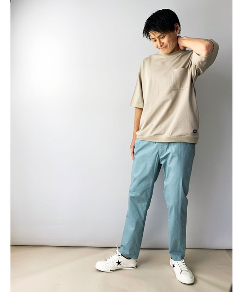 Grand PARK(グランドパーク)の「ユニセックス対応ミニ裏毛半袖スウェット(スウェット・メンズ・サックスブルー/ベージュ/オフホワイト/チャコールグレー・MEDIUM/LARGE)」の17枚目の写真