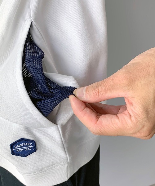 Grand PARK(グランドパーク)の「ユニセックス対応ミニ裏毛半袖スウェット(スウェット・メンズ・サックスブルー/ベージュ/オフホワイト/チャコールグレー・MEDIUM/LARGE)」の16枚目の写真