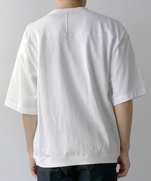 Grand PARK(グランドパーク)の「ユニセックス対応ミニ裏毛半袖スウェット(スウェット・メンズ・サックスブルー/ベージュ/オフホワイト/チャコールグレー・MEDIUM/LARGE)」の15枚目の写真