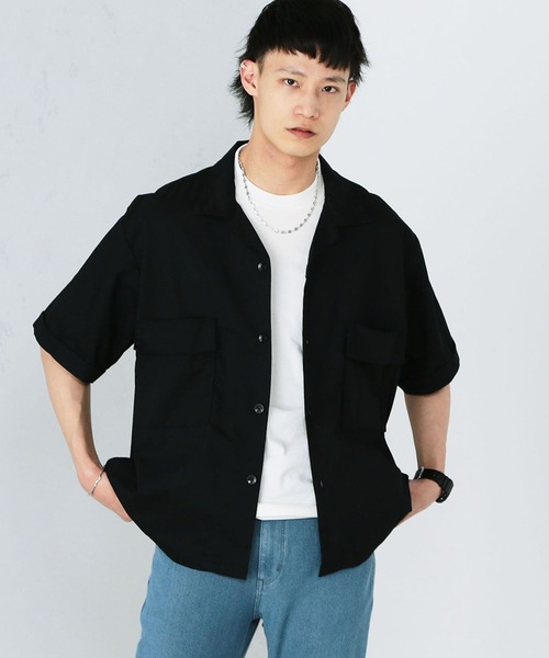 EDWIN（エドウィン）の「歩くたびに涼しい【歩クール】 イージー　8ポケット 半袖シャツ（シャツ/ブラウス・メンズ・ブラック/カーキ/グレー系カモフラージュ/ストライプ・SMALL/MEDIUM/LARGE/X-LARGE）」の19枚目の写真